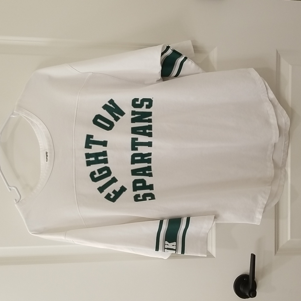 Pink VS Michigan State University Spartans Large Jersey Style Top